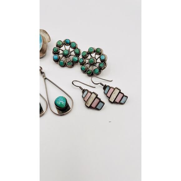 Lot Of Sterling Silver 925 Earrings For Craft Jewelry Making ASIS Mexico Other - Picture 7 of 14